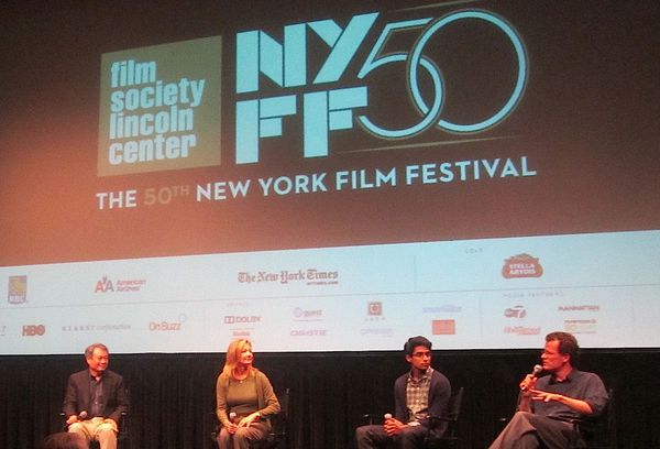 Ang Lee with Life Of Pi producer Elizabeth Gabler, star Suraj Sharma and novelist Yann Martel